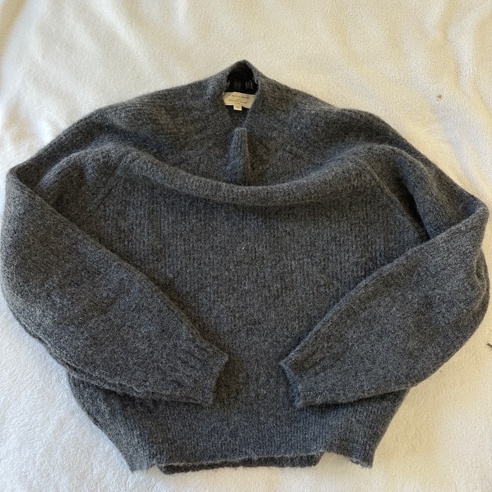 Sezane Charcoal Cowl Neck Sweater